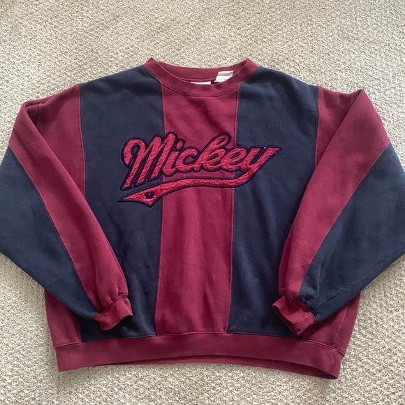 Other - Vintage Mickey Mouse Men’s Medium color block crewneck sweater